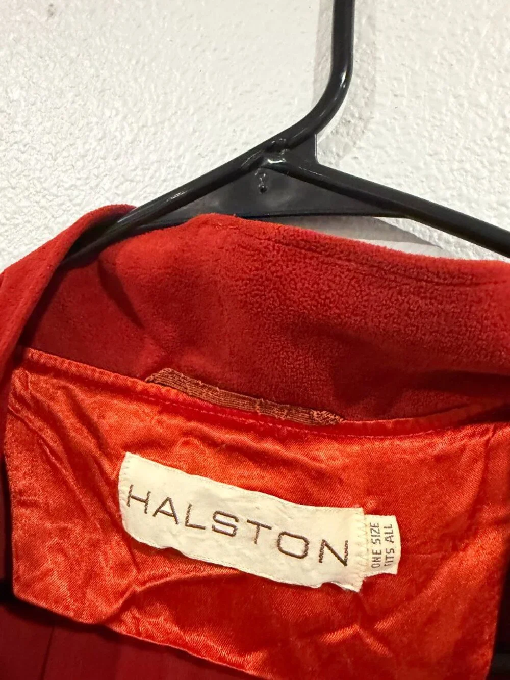 Vintage Halston Men's Velour Robe Red Size Medium Luxury Bathrobe Rare